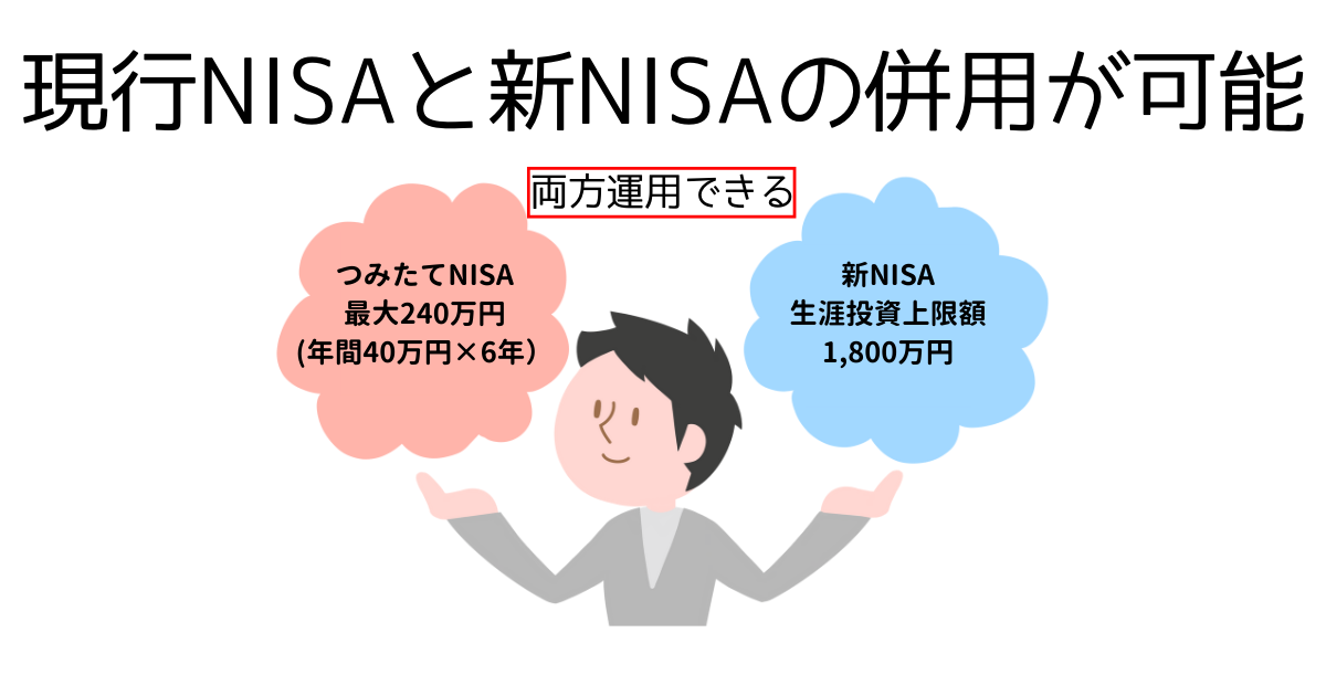 現行NISAと新NISAの併用が可能